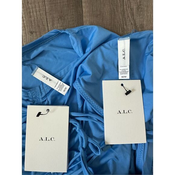 NWT A.L.C. Ansel Cropped Rashguard Swim Top & Side String Bottom Set Size M $400 - Picture 9 of 9